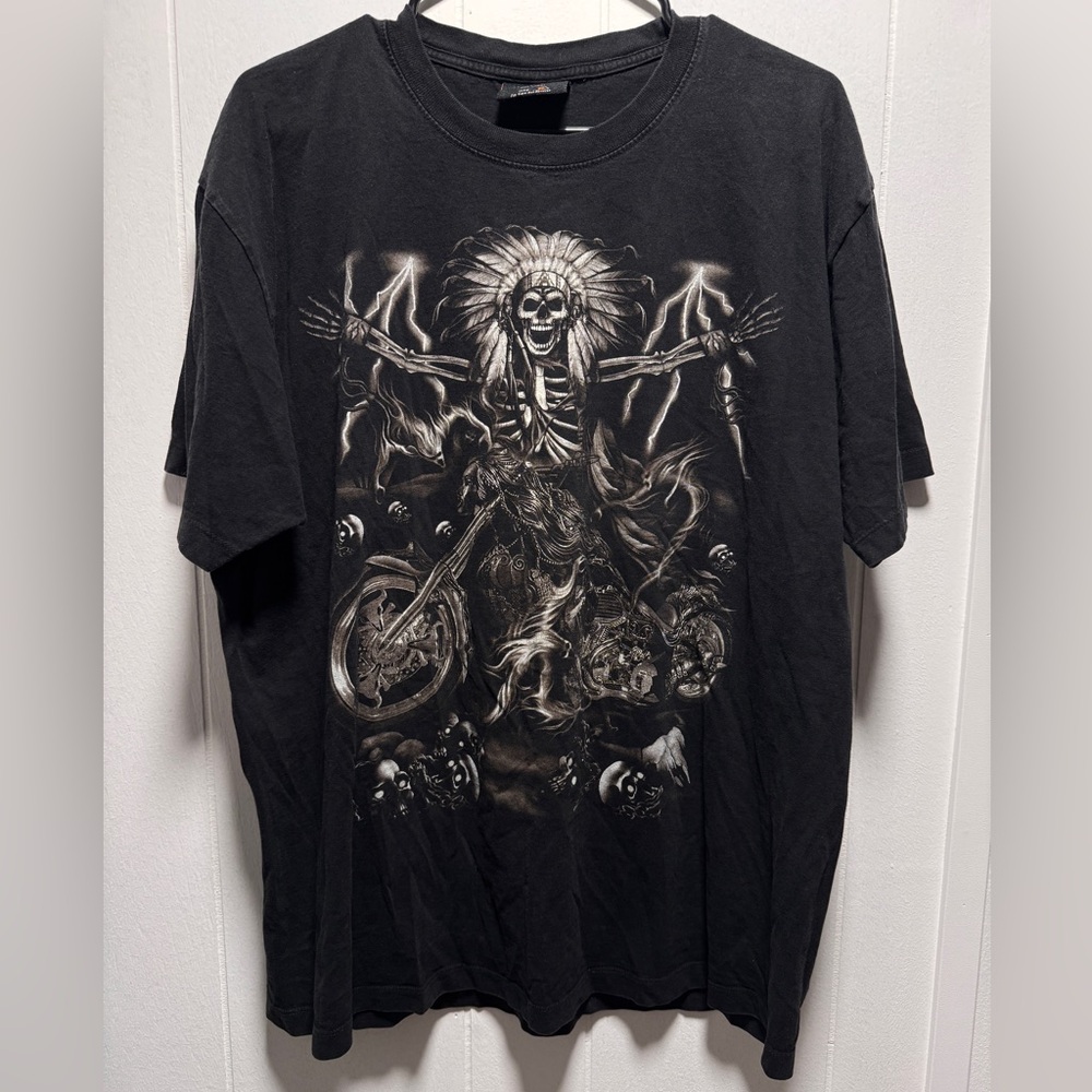 Vintage Skeleton Skull Biker’s T-shirt